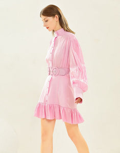 Rose Quartz Long sleeve mini dress