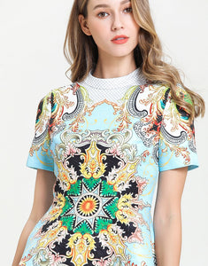 Sun and star emblem skater dress