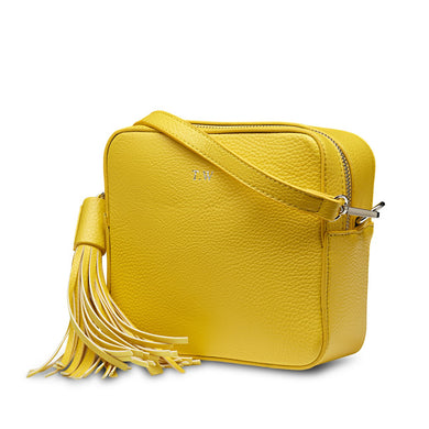 Neon Yellow Vegan Leather Cross Body Bag  THREESIXFIVE