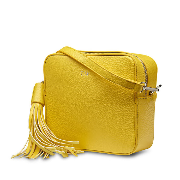Neon Yellow Vegan Leather Cross Body Bag  THREESIXFIVE