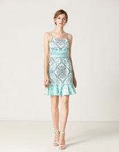 Load image into Gallery viewer, Turquoise square neck strappy dress  sample sale