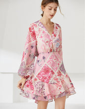 Load image into Gallery viewer, Thistle &amp; flower pink mini dress *WAS £135*