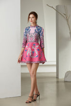 Load image into Gallery viewer, Pink Peacock Skater Dress
