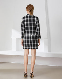 Black and white check two piece set