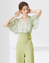 Load image into Gallery viewer, Green sleeves smart two piece set *WAS £145*