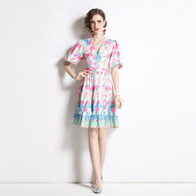 Load image into Gallery viewer, Brilliant &amp; blooming floral mini dress