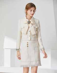 "Pretty love"  Cream tweed suit set