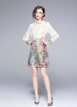 Load image into Gallery viewer, Lace with rustic mixed print mini dress