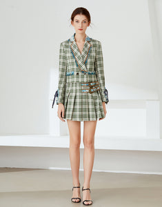 "Buckle up" green check two piece set