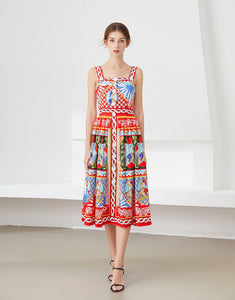 The knight tapestry midi dress