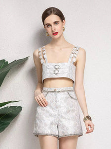 Ghostly floral two piece set with embellishments