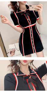 Black knitted dress with red and black stripes *WAS £90*
