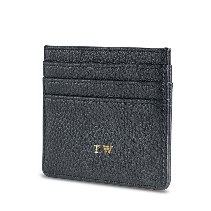 Black Vegan Leather Card Holder THREESIXFIVE