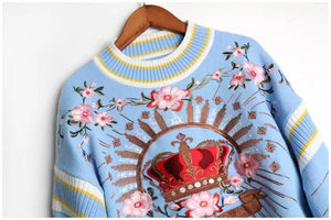 Crown of Love sky blue jumper