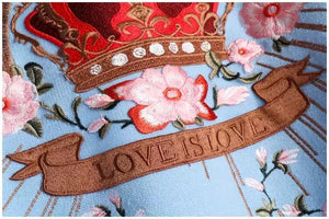 Crown of Love sky blue jumper