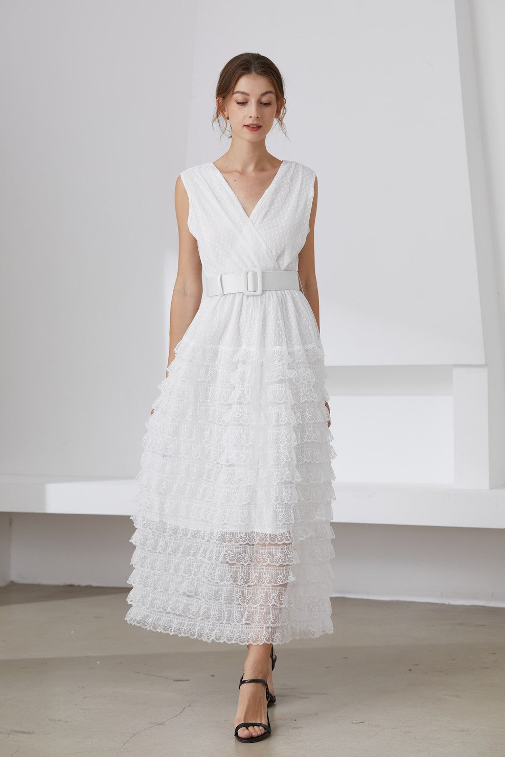 Ooh La la!! layered white lace maxi dress