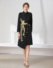 Load image into Gallery viewer, Gold Phoenix Blazer Dress comes in long sleeve