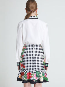 Checkerboard flowers two piece set *WAS £125*
