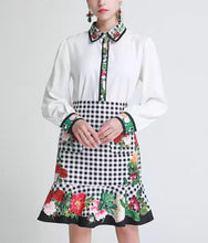 Load image into Gallery viewer, Checkerboard flowers two piece set *WAS £125*