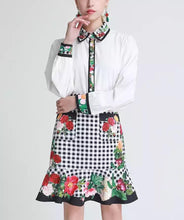 Load image into Gallery viewer, Checkerboard flowers two piece set *WAS £125*