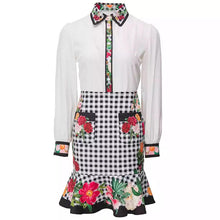 Load image into Gallery viewer, Checkerboard flowers two piece set *WAS £125*
