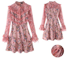Load image into Gallery viewer, climbing rose long sleeve mini dress