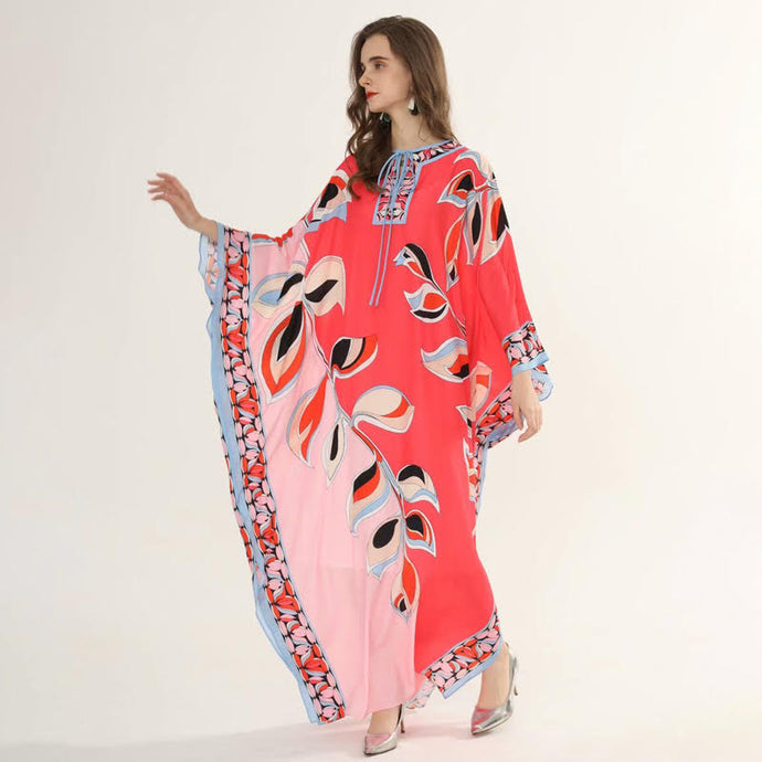 Coral Leaf Maxi dress