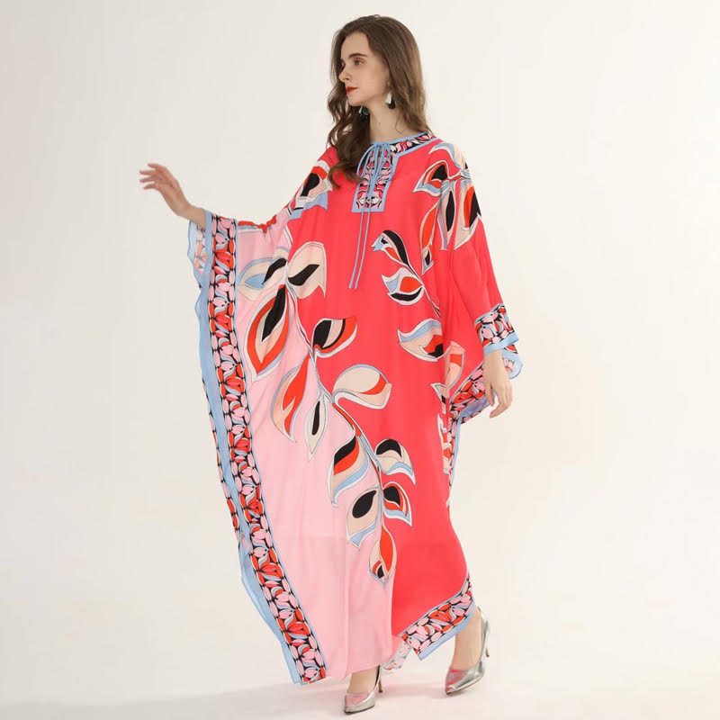 Coral Leaf Maxi dress