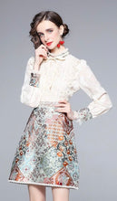 Load image into Gallery viewer, Lace with rustic mixed print mini dress