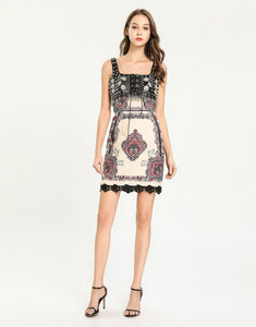 Warrior Floral Lace Midi Dress