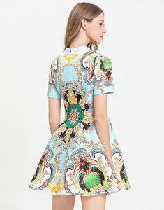 Sun and star emblem skater dress