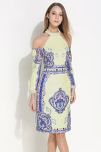 Load image into Gallery viewer, Comino Couture Cold Shoulder Beaded Dress