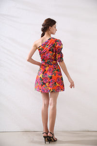 Exotic Floral off- the shoulder mini dress *WAS £85*