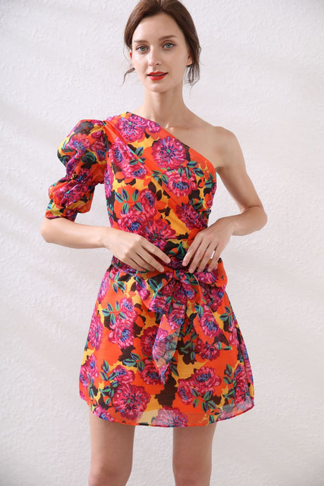 Exotic Floral off- the shoulder mini dress *WAS £85*