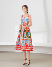Load image into Gallery viewer, The knight tapestry midi dress