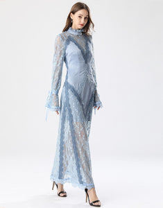 Elegant Light blue lace slip maxi dress *WAS £180*