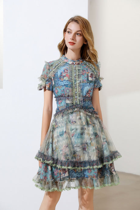 'Amore' Tirered mini dress