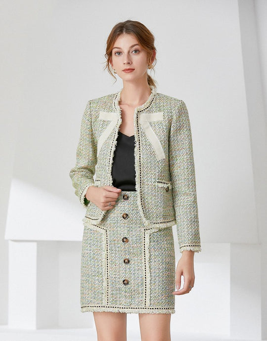 Light tailored tweed set  sample sale