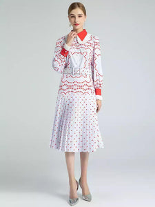 Red Heart polka print two piece set *WAS £150*