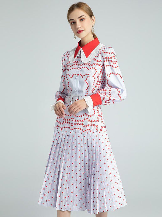 Red Heart polka print two piece set *WAS £150*