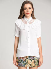Load image into Gallery viewer, White blouse with detailed floral tapestry skirt