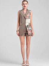 Load image into Gallery viewer, Houndstooth print with elephant two piece set