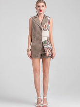 Load image into Gallery viewer, Houndstooth print with elephant two piece set