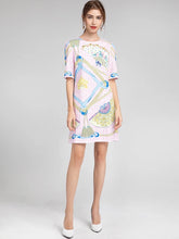 Load image into Gallery viewer, Fan and tassel short sleeve dress