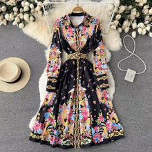 Load image into Gallery viewer, Grand floral midi dress with belt (sample)