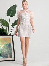 Load image into Gallery viewer, Sheer sleeves with bows mini dress