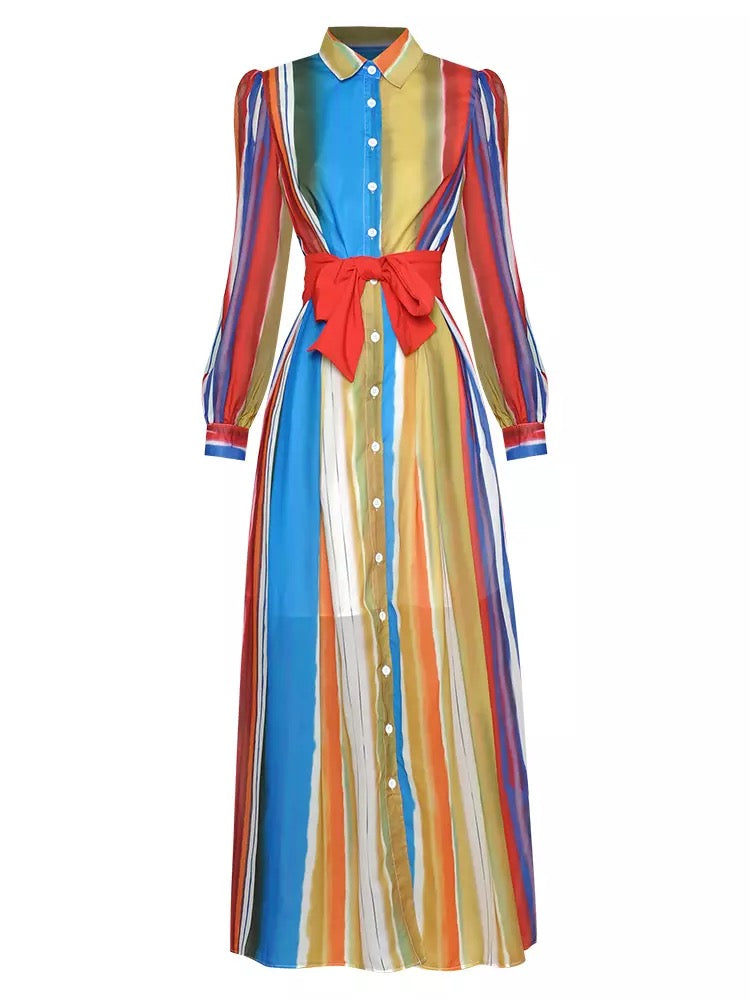 'I can see a rainbow' maxi dress with Bow