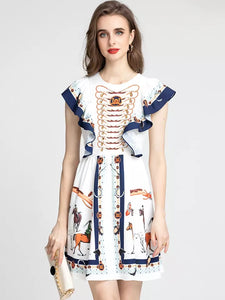 Horse show frilled mini dress