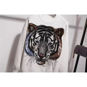 Tigers eyes white knitted set