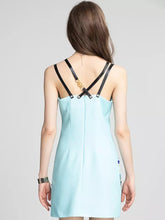 Load image into Gallery viewer, Bejewelled fan mini dress with straps